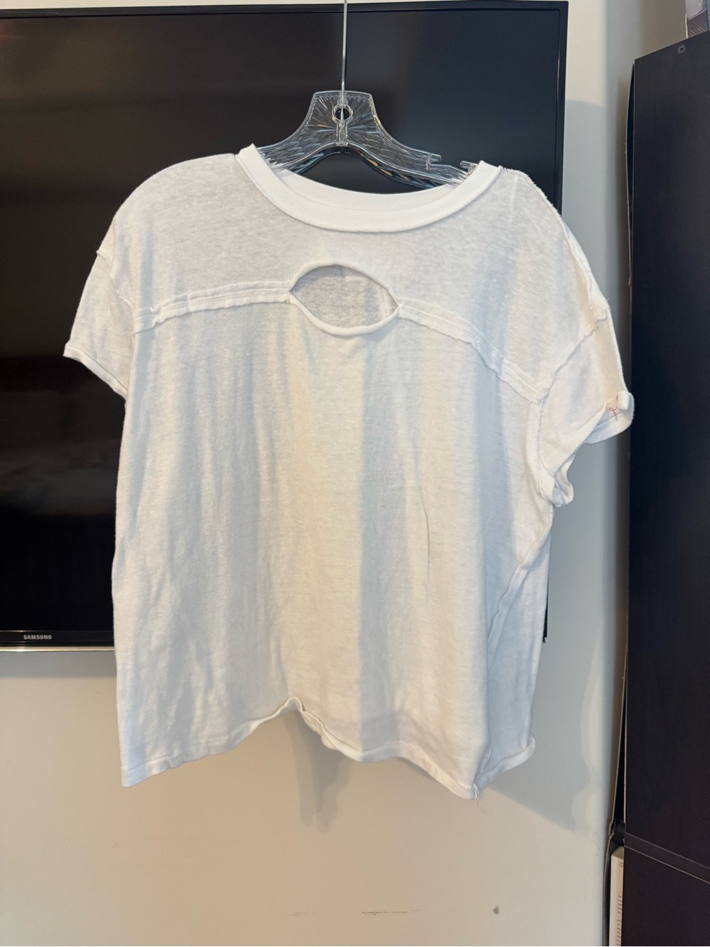 We The Free White Short Sleeve Tee with Back Cutout